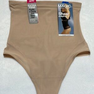 NWT High-Waisted Sheer Extra Firm Shaping Thong in Nude Size XL